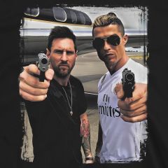 Fußballlegenden Bewaffneter Stil Messi Ronaldo T-Shirt