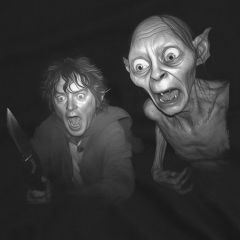 Frodo and Gollum Scared – Hilarious Adventure T-Shirt