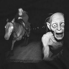 Gandalf and Gollum Escape – Funny Forest Chase T-Shirt