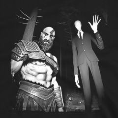 Kratos trifft Slenderman – Episches Horror T-Shirt