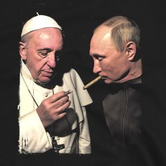 Papst und Putin Parodie – Lustiges T-Shirt